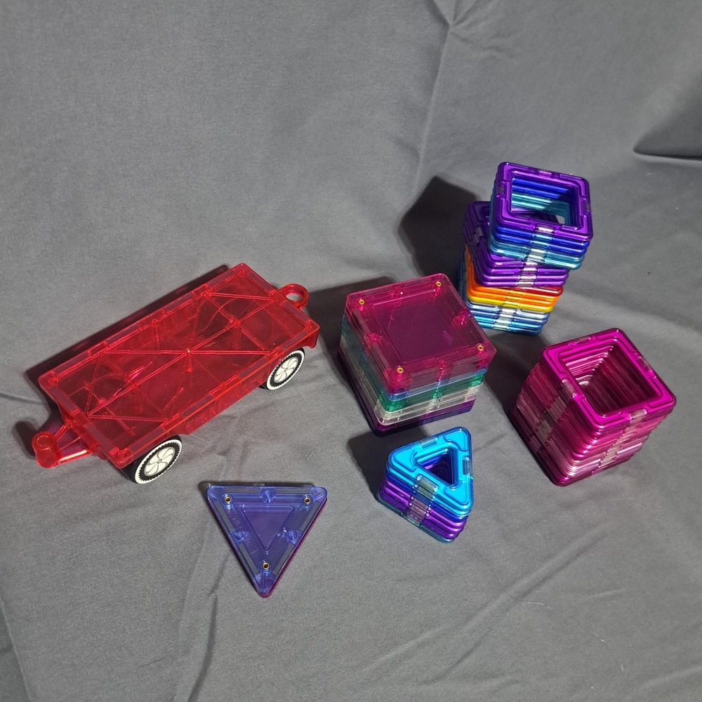 Lot of 47 PC Magnetic Tile Building Blocks‎ Tileblox Magformers - Picture 2 of 5